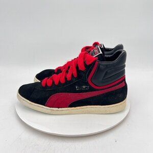 Vintage Puma First Round S Men Size 9.5 Black Flame Scarlet Shoes Made in Taiwan